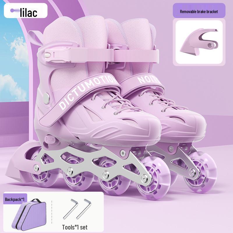 Kids' Beginner Inline Skates for Ages 6-12, Boys & Girls Single Row, Entry Level Roller & Ice Skating Shoes