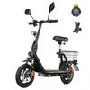 Electric Scooter with Seat TWOFISH M5 PRO-E 12" Tires 500W Motor 48V13Ah Battery 40km/h Max Speed 30km Max Range EEC Certified