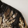 PYJTRL Mens Fashion Golden Decal Sequin Two-piece Suit (Jacket+Pant)