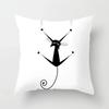 Lovely Cartoon Black Cat Cushion Cover Pillow Cover Sofa Car Home Decoration Room Decoration 45*45cm
