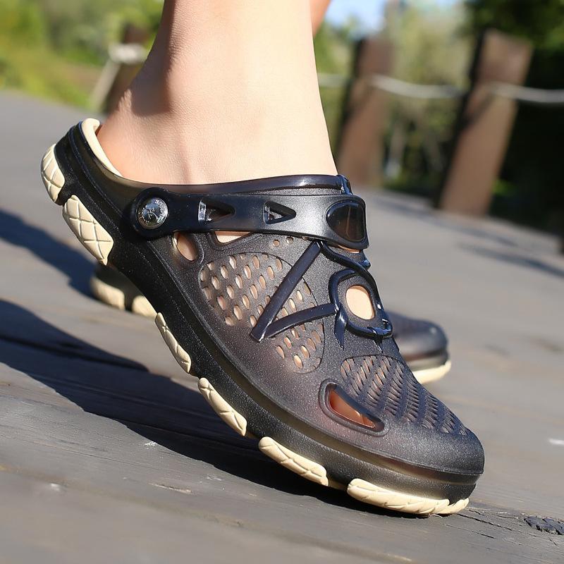 Men's Clogs Non Slip Water Shoes with Adjustable Strap Lightweight Mules Garden Outdoor Beach Pool Shower Sandals Summer Closed Toe Slippers for Men