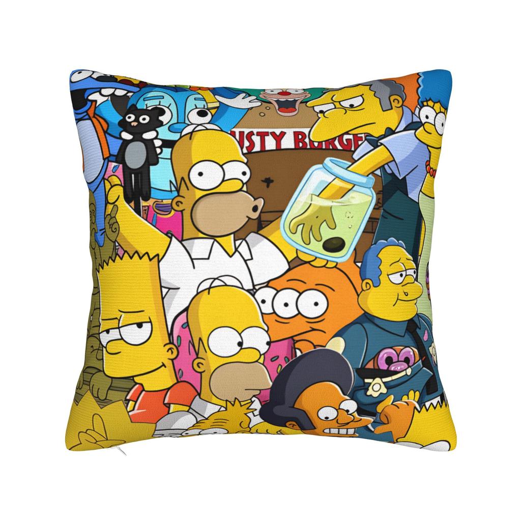 Pillow Case Bart SSimpsons Neon Print Soft Pillow Cover For Living Room Chair Fashion Pillowcases