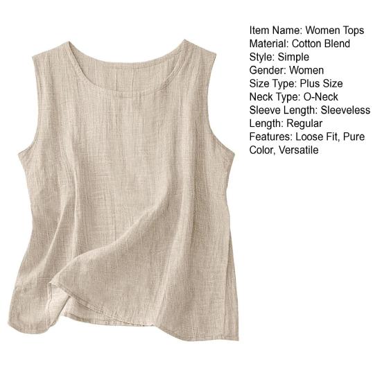 Женские Топы С Круглым Вырезом Без Рукавов Свободного Кроя Пуловеры Летние Весенние Повседневные Базовые Для Многослойности Футболки Для Ежедневной Носки