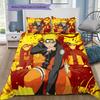 Naruto Uzumaki & Sasuke Uchiha Collage Bedding Set, 1 Duvet Cover & 2 Pillowcases, Cozy Home Use, Great Gift for Fans