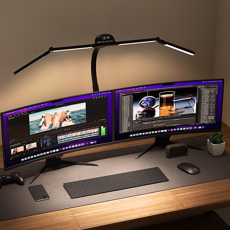 Светодиодная лампа для архитектора с полным спектром света, ухаживающая за глазами, 24 Вт, сверхъяркая, диммируемая, настольная лампа для компьютерного монитора с пультом дистанционного управления и датчиком движения