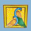 Hand-Painted Peacock Wooden Wall Frame - Bright Yellow Indian Decor