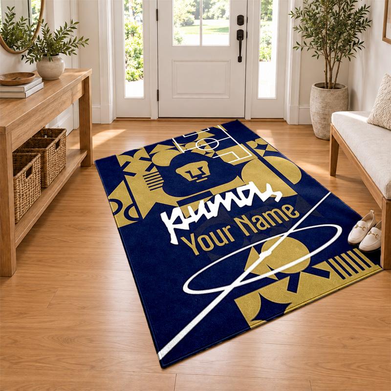 Club universidad nacional pumas Custom Name Personalized Rug Non‑Slip Doormat Floor Carpet Housewarming Birthday Gift for Family Friends