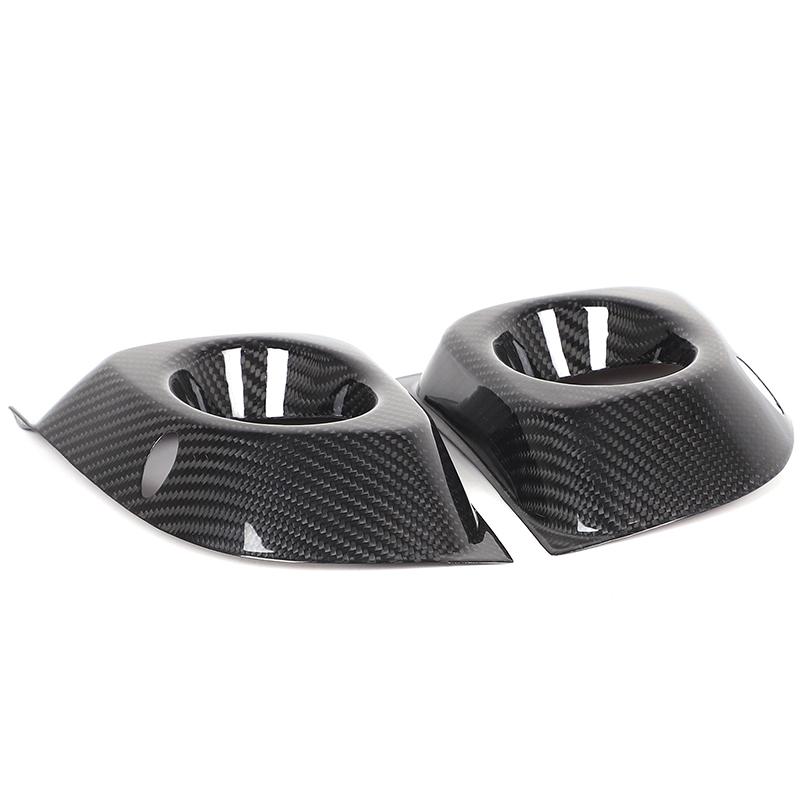For Fiat 500 2011-2015 Real Carbon Fiber Car Front Bumper Fog Lamp Frame Cover Trim Stickers Car Exterior Accessories