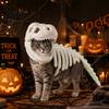 Хэллоуинские костюмы для собак Светящиеся в темноте 3D Костюм скелета динозавра для питомца Плюшевый Косплей Снаряжение для Trick or Treat Наряд для кошек и собак Светящийся Дино