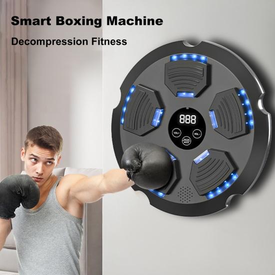 Музыкальный боксерский тренажер Настенный Bluetooth-совместимый электронный смарт-светодиодный боксерский тренировочный мишень для бокса Оборудование для тренировок в домашнем спортзале