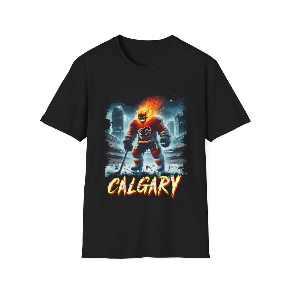 Burn with Fear - Calgary Flames Horror Mashup T-Shirt