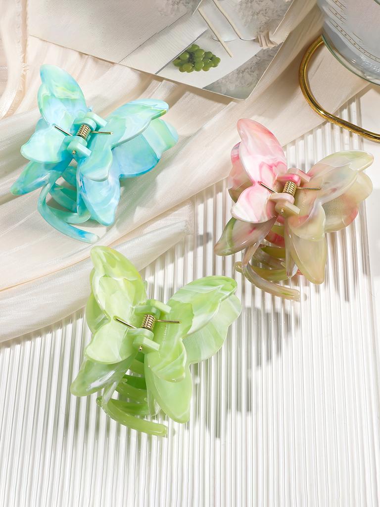 Summer New Three-dimensional Butterfly Hair Claw Clip for Women Medium Shark Clip Half Tie Coiledhair Hair Accessories