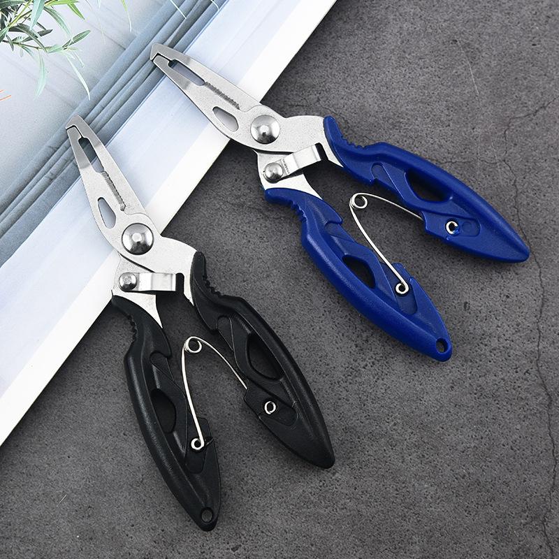 Stainless Steel Blade TPR Handle Mini Fishing Pliers Outdoor Camping Fish Tongs PE Line Scissors Road Clamp for Fishing