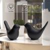 Creative Black Birds Matte Figurines Home Decorations Accessories (Pack of 2, Black)