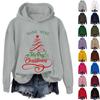 Ladies' Christmas Greentown Print Casual Long Sleeved Hooded Sweatshirt Top