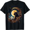 Fantasy Cat Art Moon Decor Animal Artwork Cute Cat T-Shirt
