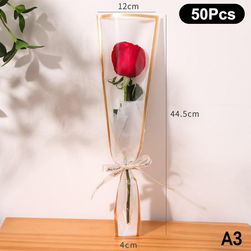 20/30/50 шт. Цветные обертки для цветов Прозрачный пакет для букета Обертка для цветов Водонепроницаемая DIY Подарок Цветочный декор