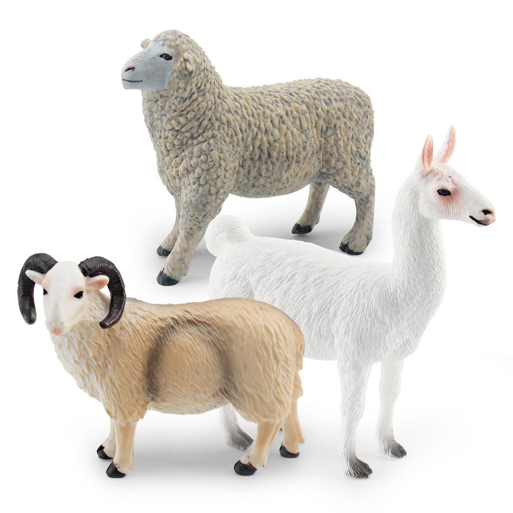 Simulation Farm Animal Sheep Model 7 Alpaca Sheep Pan Horned Goat *** Static Ornament Toys