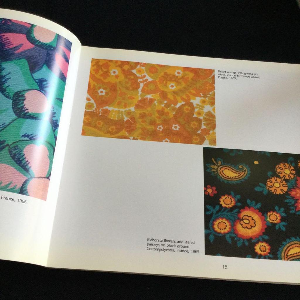 [USED] 1960s Floral Print Design Fabric Textile Book Flower
