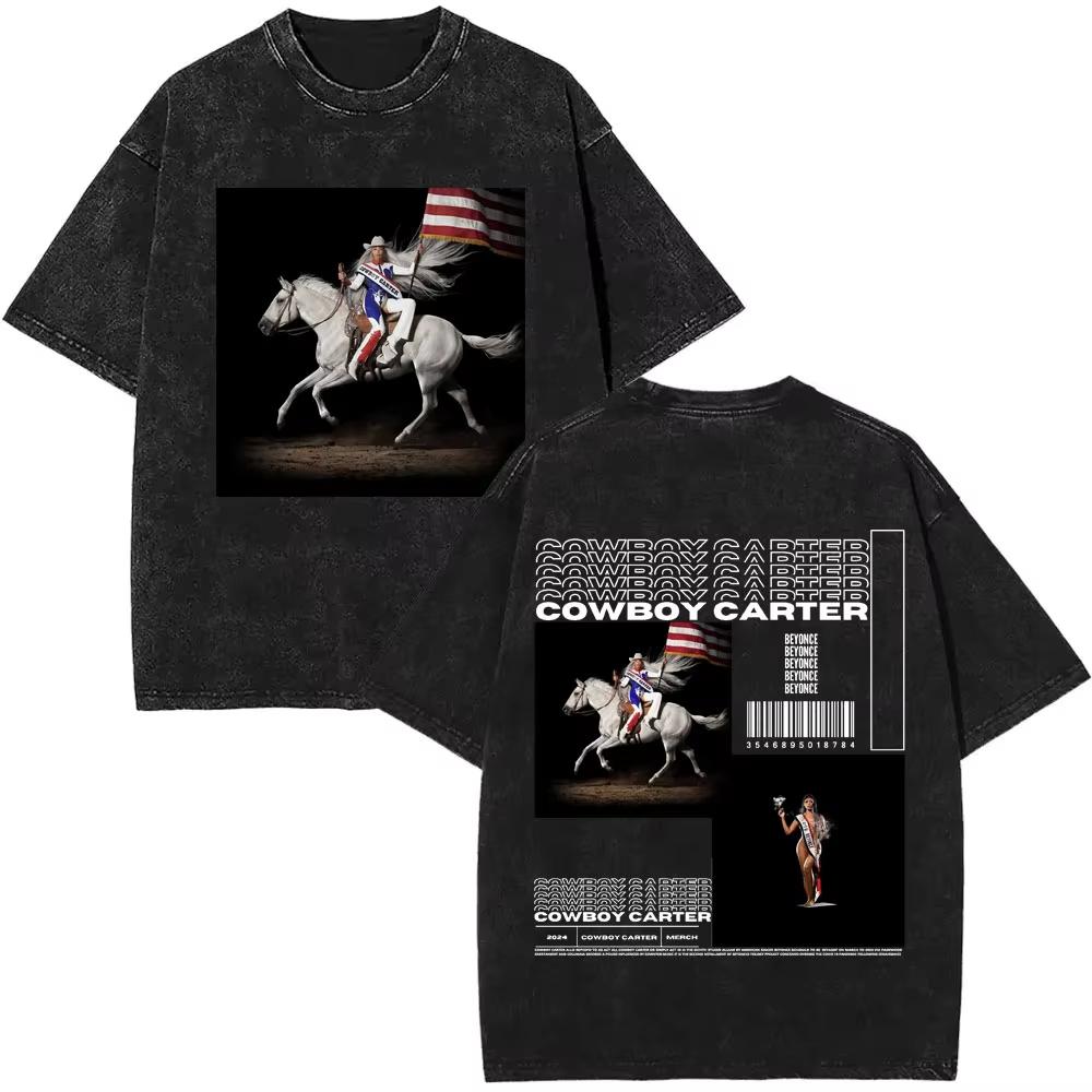 Retro Washed Beyonce Renaissance World Tour Tshirt Album Concert Music Tshirts Mens Women Casual Cotton Vintage T Shirts