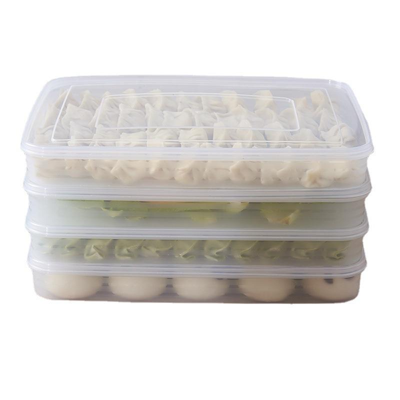 Tableware Frozen Dumplings Box Refrigerator Fresh-keeping Storage Frozen Dumplings Box Regardless of Box with Lid Tray Cocina