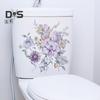 Красочная цветочная наклейка на унитаз, съемная самоклеящаяся водостойкая ПВХ гостиная, настенная наклейка для ванной комнаты, украшение для крышки унитаза