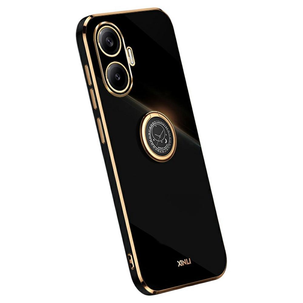 XINLI For Xiaomi Poco F7 5G/Redmi Turbo 4 Pro 5G Case Ring Kickstand Electroplating TPU Phone Cover