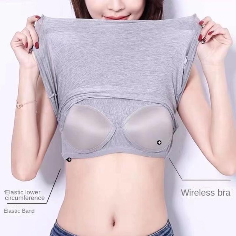 Камзол из модала с накладкой на грудь, женский свободный низ, рубашка-рубашка большого размера, бюстгальтер, цельное нижнее белье