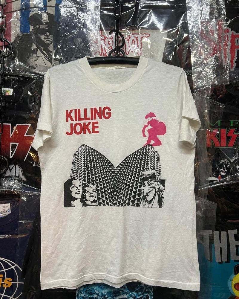 Перепечатка Killing joke 80-е рок-группа редкий дизайн Белая футболка vtg Унисекс Футболка