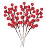 500PC Artificial Simulation Red Berry Christmas Eve Decoration DIY Family Christmas Party Decoration Living Room Coffee Table Tabletop Small Ornaments