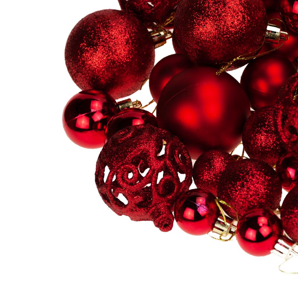 TG66272-1 CHRISTMAS TREE BALLS white SET 100pcs PATTERNS bauble bauble 6/4/3cm
