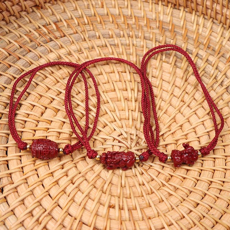Сплетенный вручную фиолетовый киноварный браслет на удачу ручной работы, браслеты из красной веревки, размер регулируется
