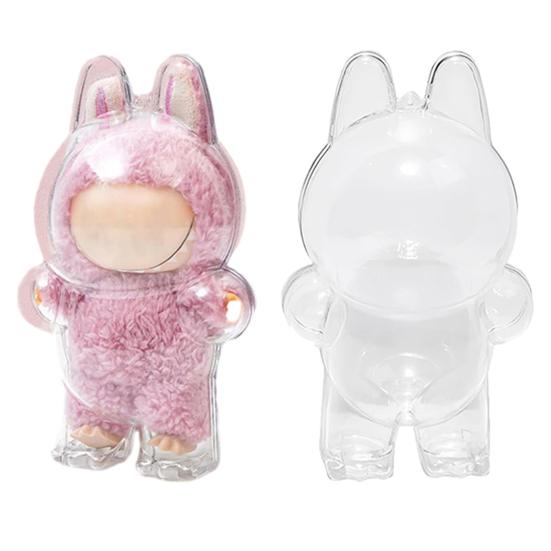 1/2Pcs Clear Figure Display Cases with Keychain High Durability Transparent Portable Dustproof Mini Doll Protective Covers