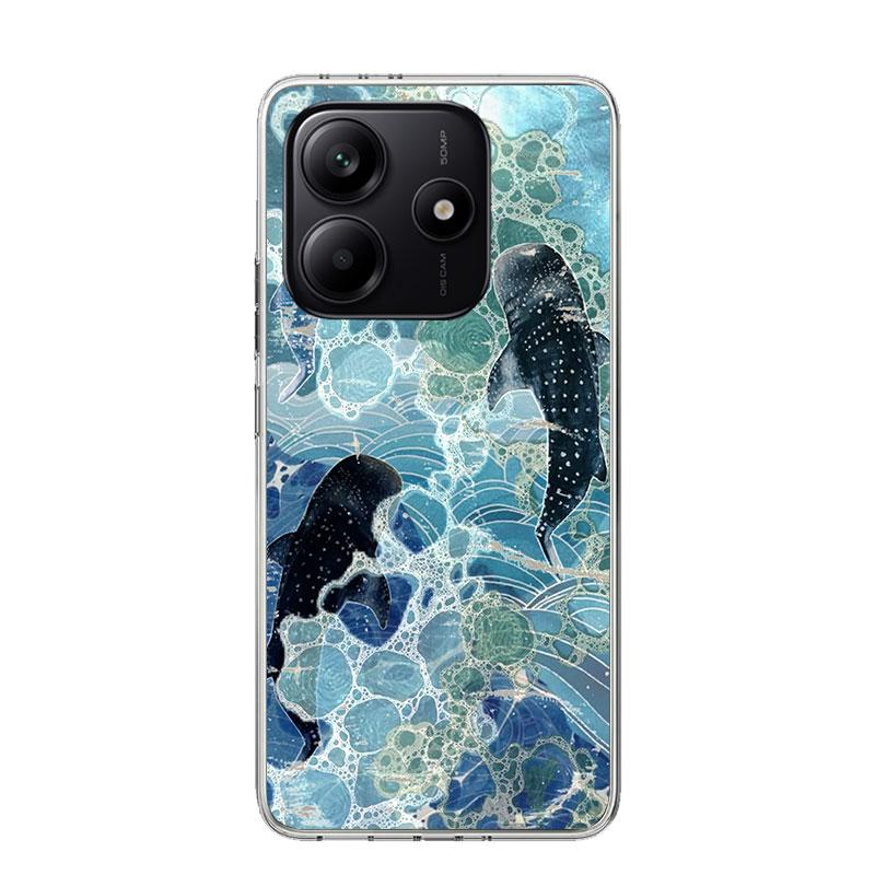 Чехол для телефона Ocean Whale Shark для Xiaomi Redmi Note 15 14 13 12S 12 Pro Plus 11S 11E 11 11T 10S 10 Арт Мягкий Чехол с Рисунком Redmi N