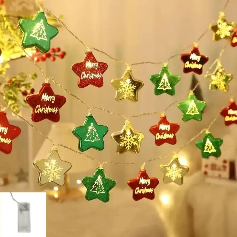 Горячая распродажа гальванизированное Рождественское освещение фестивальная атмосфера мигающий шар цветные огни наружное украшение светодиодная звезда снежинка световая гирлянда