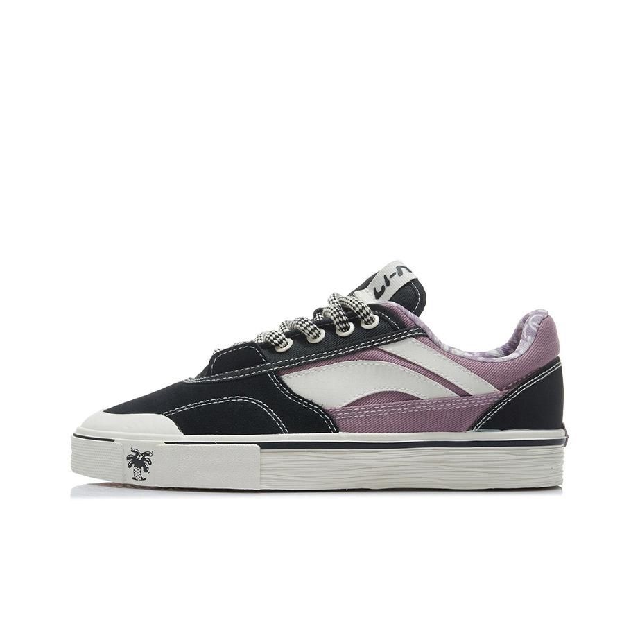 Li Ning Steven Harrington X 50/50 Canvas Удобные универсальные низкие кроссовки для скейтбординга Мужские кроссовки Серые Фиолетовые AECR105-1