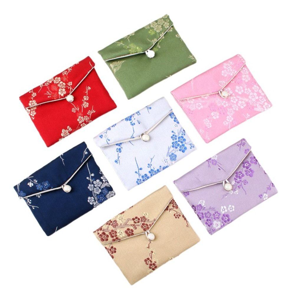Embroidered Jewelery Bag Buckle Coin Purse Gift Jewelery Storage Bag Girl