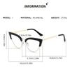 Fashion Metal Cat Eye Reading Glasses Women's Anti Blue Light High-definition Goggles Optical Prescription Eyeglasses 0 TO +4.0