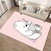 Cute White Bear Cartoon Drawing on Pink Background Soft Decorative Carpet Rug Suitable for use as an anti-slip1 for1room and bedroom sofas