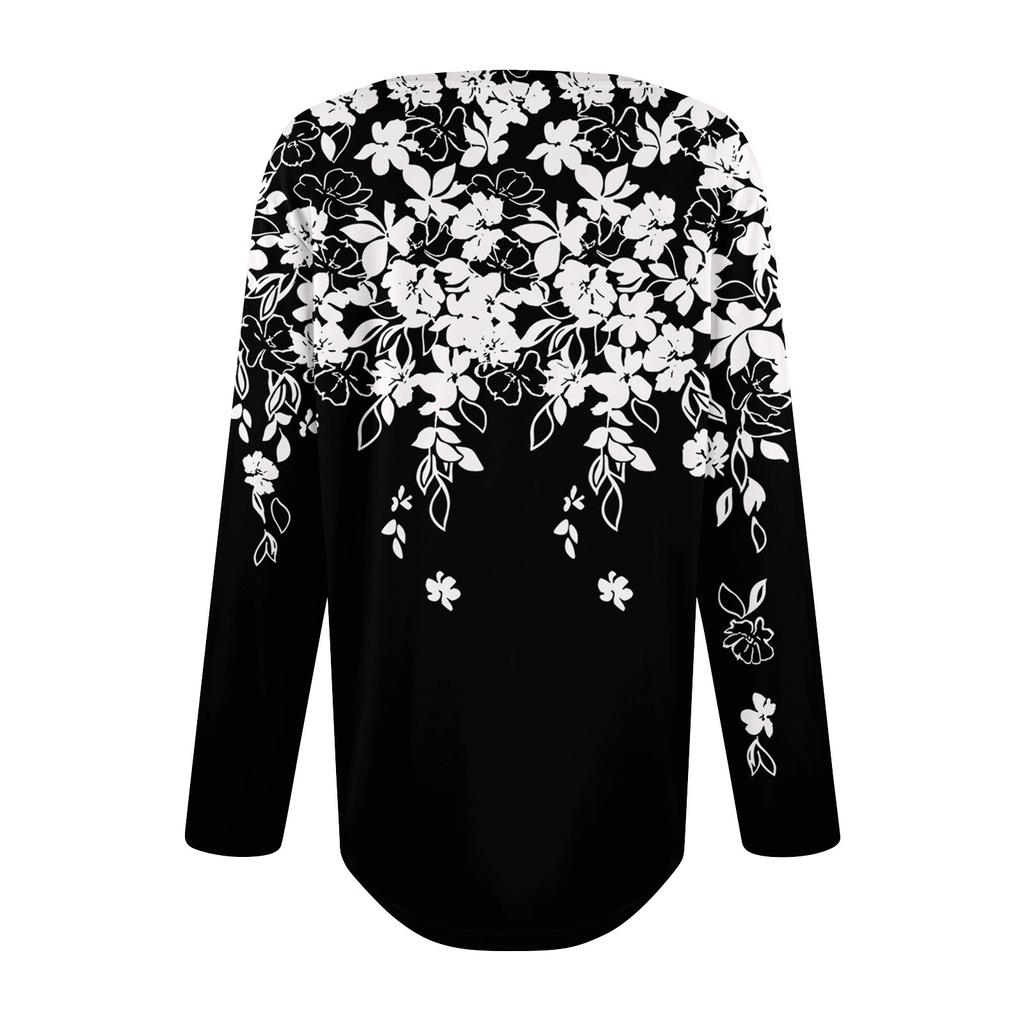 Женский плиссированный топ с длинными рукавами, поясом, цветочным принтом и круглым вырезом