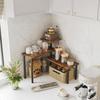 Countertop Organizer Corner Shelf 3 Tier Moveable Counter Organizer Storage for Kitchen Bathroom Spice Rack Coffee Area Over Si