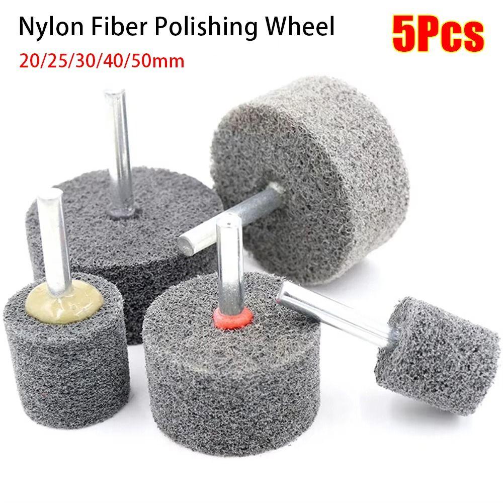 5Pcs 6mm 1/4" Shank Polishing Wheel 20/25/30/40/50mm Sharpening Head Durable Grinding Head
