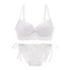 Бюстгальтер из эластичного кружева и шорты с вырезом [Shirohato] Изготовленный на заказ комплект, бюстгальтер пуш-ап, бюстгальтер, полностью из кружева (WH-белый, B70)