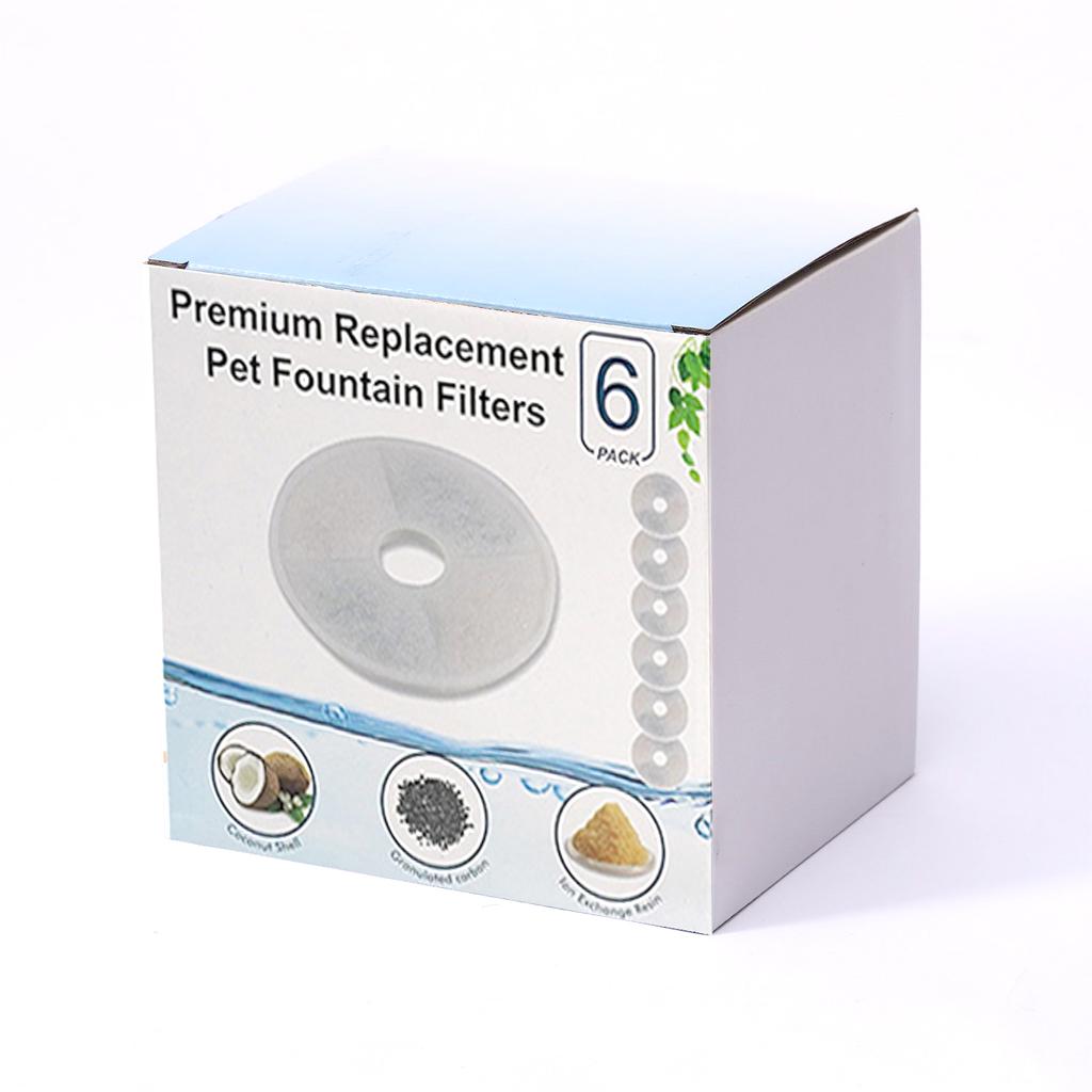 6/8 Pack Cat Fountain Replacement Activated Carbon Filter For Catit Triple Action Water Fountain Filters Pet Drinking Fountain