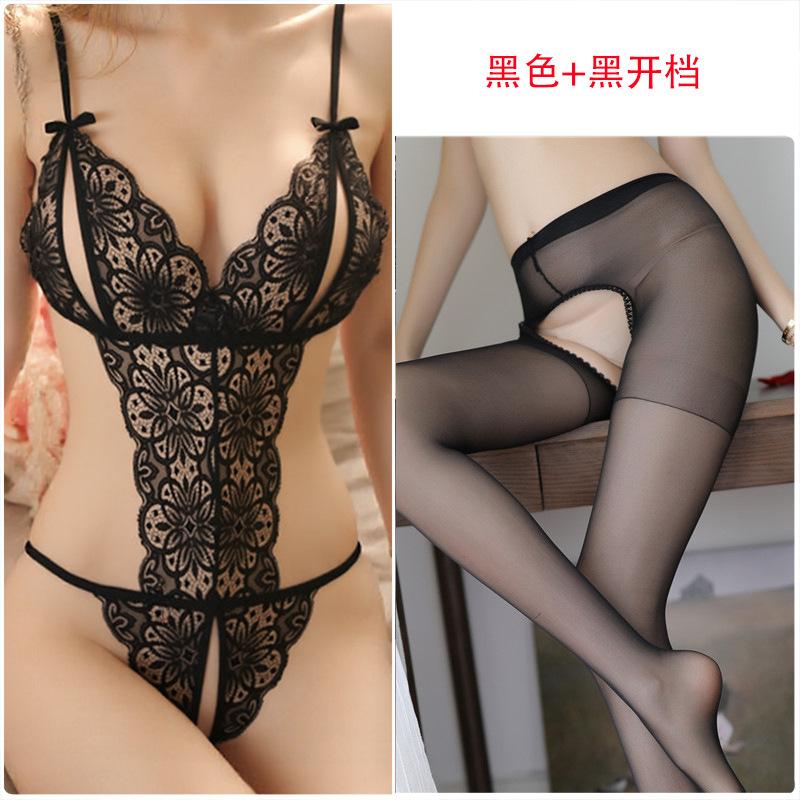 Sex Lingerie Open Sexy Lace Hollow Onesie Passion Bed Teasing Plus Size Tight Female Temptation