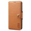 DENIOR For iPhone 16 Case Wallet Cowhide Texture Leather Phone Cover - Khaki