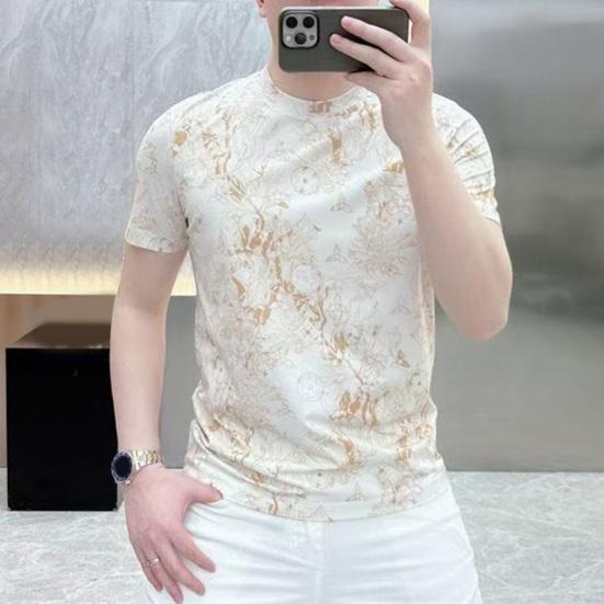 Мужская летняя футболка с принтом, короткий рукав, круглый вырез, повседневная облегающая футболка для повседневной носки, для улицы, отпуска, путешествий