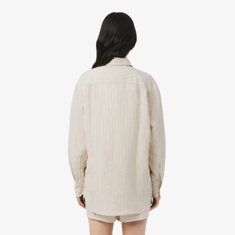 Lacoste Женская полосатая рубашка из смешанного льна CF1429-56G8GI