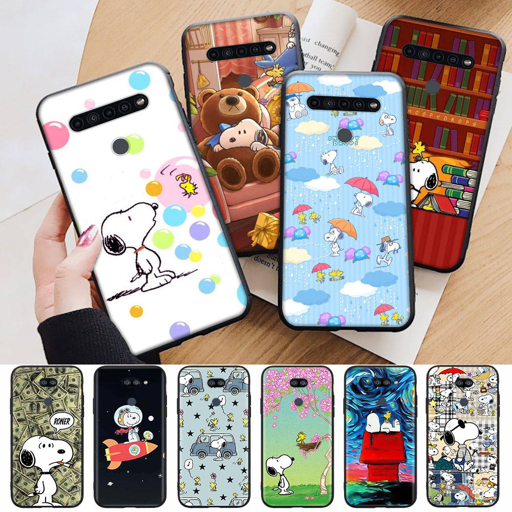 AN14 Прекрасный черный чехол Snoopy для Xiaomi Poco X6 M5 M6 F5 F6 F1 C65 C55 C50 C51 C40 Redmi Note 7 8 14C A3X 13C 12C 11 10A 9C Pro Sofe Cover