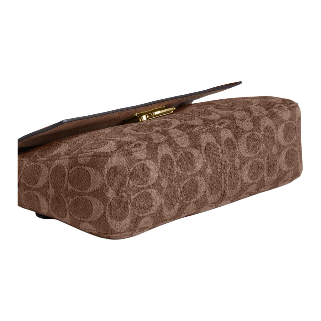 Coach Etta 25 Classic Monogram Fabric Shoulder Bag Medium Women shoulder bag Light-Khaki Vintage-Brown CCV65-IMYN0
